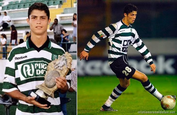 Ronaldo trong màu áo Sporting Lisbon