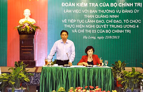 Đồng chí Phạm Minh Chính, Bí thư Tỉnh ủy phát biểu tại buổi làm việc.