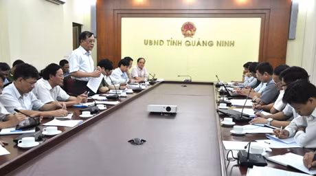 Đồng chí Đỗ Thông, Phó Chủ tịch Thường trực UBND tỉnh phát biểu lại cuộc làm việc