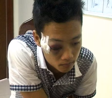 Dương Văn Lực tại cơ quan công an.