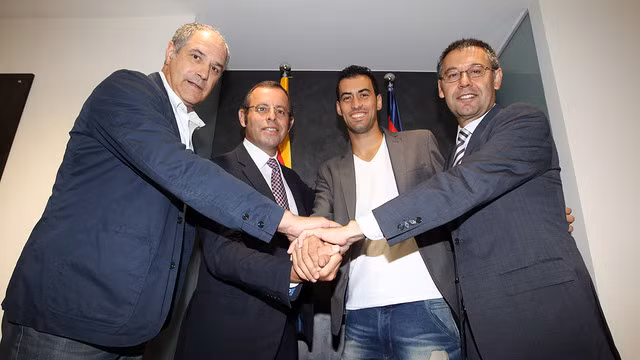 Zubizarreta, Rosell, Busquets và Bartomeu - Ảnh: Fcbarcelona.com