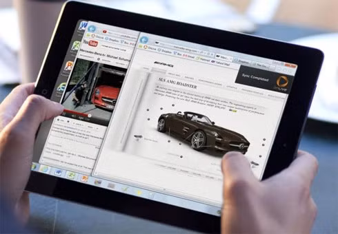 Trải nghiệm ứng dụng Windows 7 và duyệt Internet Explorer trên iPad.