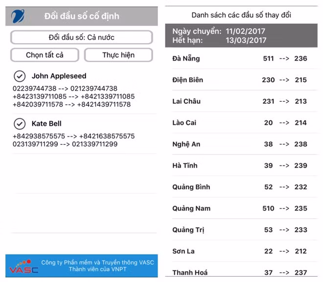Ứng dụng cho VNPT cung cấp miễn phí giúp người dùng chuyển đổi các số cố định.