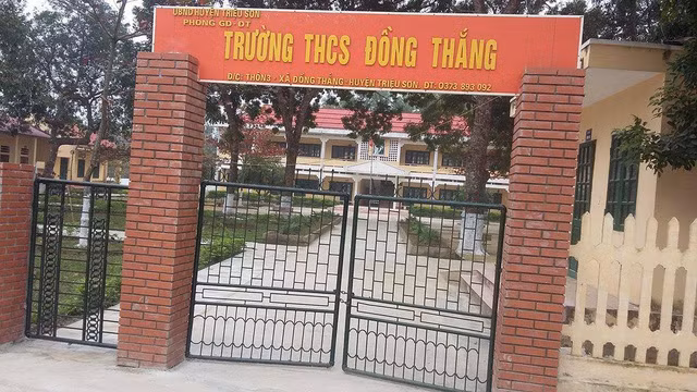 Trường THCS Đồng Thắng xác nhận việc cho học sinh nghỉ học vào ngày 3/2. (Ảnh: dantri.com.vn)