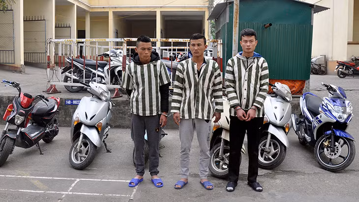 Các đối tượng và tang vật các vụ trộm cắp.