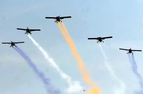 Máy bay của lực lượng không quân Pakistan trong một buổi trình diễn. Ảnh: AFP
