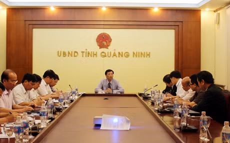 Đồng chí Nguyễn Văn Đọc, Chủ tịch UBND tỉnh phát biểu kết luận buổi làm việc.