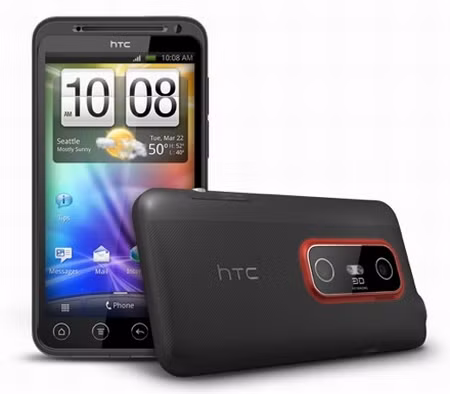 HTC Evo 3D - một trong số hiếm các điện thoại di động có màn hình 3D.