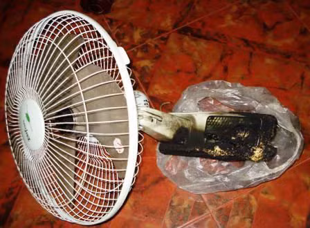 Đồ đạc trong nhà cháu T bị cháy "bí ẩn".
