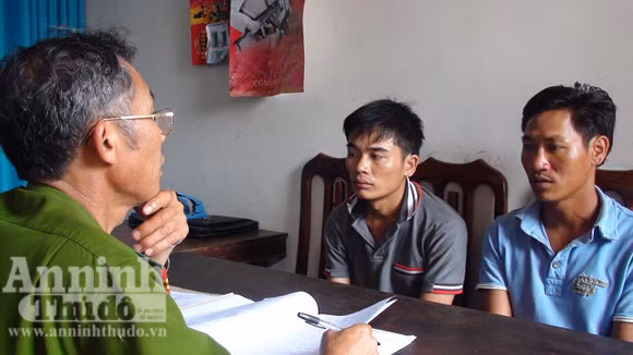 2 đối tượng Vui và Thí tại cơ quan Công an