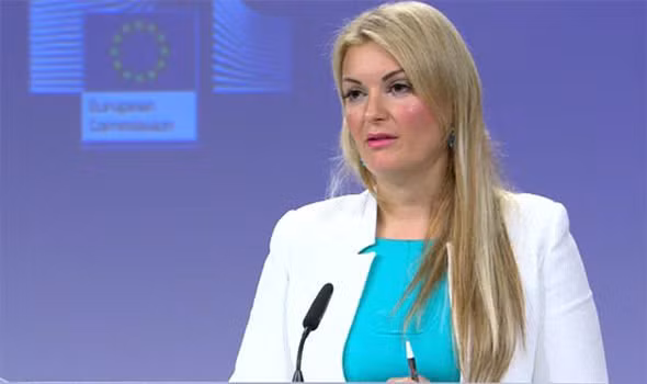 Người phát ngôn Ủy ban châu Âu Mina Andreeva. (Ảnh: Express).