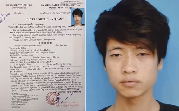  Quyết định truy nã Nguyễn Kế Thịnh của Công an huyện Ứng Hòa