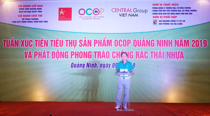 Đồng chí Đặng Huy Hâu, Phó Chủ tịch Thường trực UBND tỉnh, Trưởng ban chỉ đạo OCOP tỉnh phát biểu tại buổi lễ phát động.