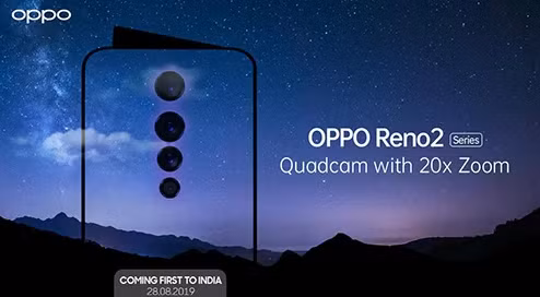 Trang Twitter của Oppo tại Ấn Độ xác nhận sự ra mắt của Reno 2 vào ngày 28/8 tới.