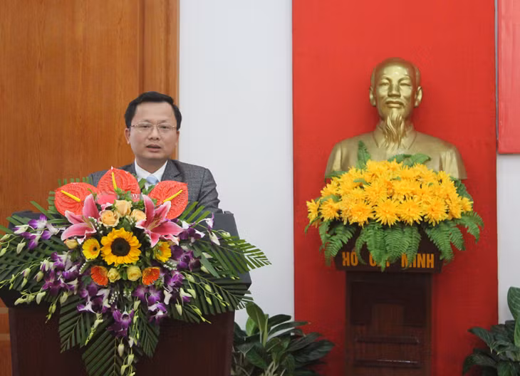đồng chí Cao Tường Huy, Trưởng Ban Tuyên giáo Tỉnh ủy phát biểu định hướng tuyên truyền.