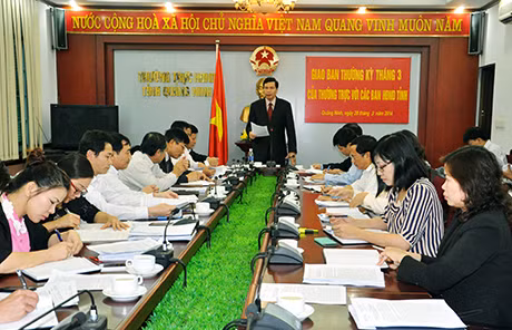 Đồng chí Nguyễn Đức Long, Phó Bí thư Tỉnh ủy, Chủ tịch HĐND tỉnh phát biểu tại hội nghị