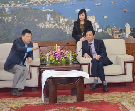 Đồng chí Nguyễn Văn Đọc, Chủ tịch UBND tỉnh tiếp lãnh đạo Công ty CP Tập đoàn Texhong