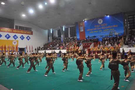 Màn biểu diễn võ thuật của các em học sinh tiểu học 