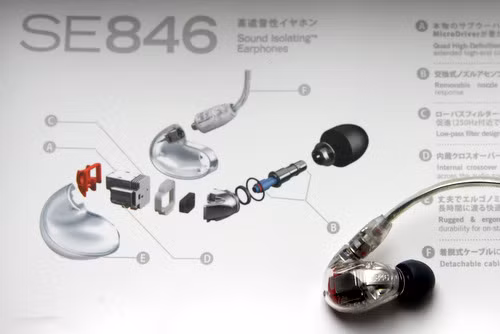 Shure cũng hướng dẫn người dùng cách có thể tháo rời từng bộ phân của SE846. Điểm thú vị là Shure cũng cho phép người dùng thay đổi, gắn thêm phụ kiện để cải thiện hoặc chuyển chất âm của tai nghe.