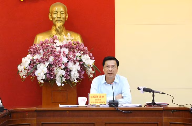 Đồng chí Nguyễn Văn Đọc, Bí thư Tỉnh ủy, Chủ tịch HĐND tỉnh phát biểu chỉ đạo tại hội nghị.