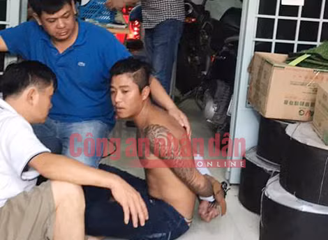 Đối tượng Châu Minh Nhân bị bắt giữ.