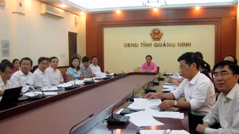 Lãnh đạo UBND tỉnh và các ngành, đoàn thể của tỉnh tham gia Hội nghị Giao ban trực tuyến sơ kết thực hiện Đề án Đào tạo nghề cho lao động nông thôn.