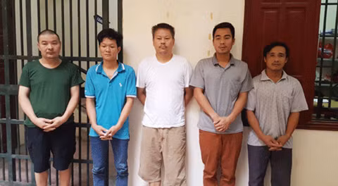 Nhóm đối tượng bị bắt giữ. (Ảnh: anninhthudo.vn)