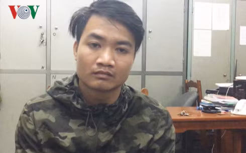 Đối tượng Bùi Văn Biên tại cơ quan công an.
