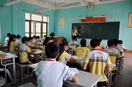 Tiết Văn học của cô, trò Trường THCS Ngô Quyền (TP Cẩm Phả). (Ảnh có tính chất minh hoạ).
