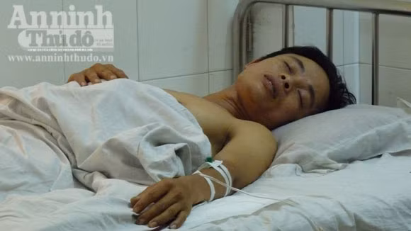 Anh Vũ Văn Tiệp đang điều trị tại bệnh viện Việt- Tiệp Hải Phòng
