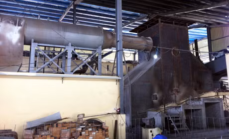 Hệ thống lò đốt rác của Nhà máy xử lý chất thải rắn Uông Bí.