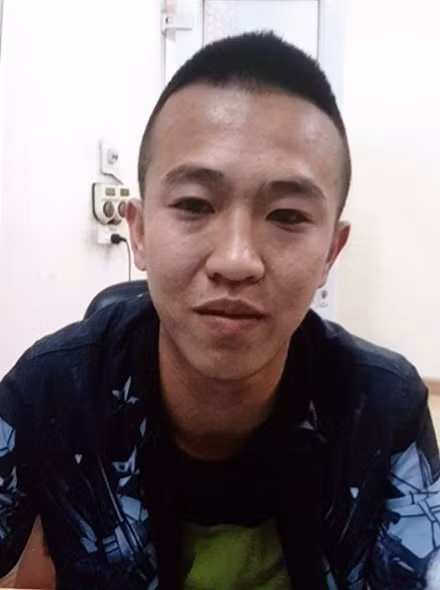 Đối tượng Lục Gia Hải tại cơ quan Công an.