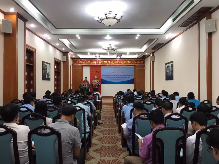 Sở Tư pháp tập huấn kiến thức và nghiệp vụ phổ biến, giáo dục pháp luật cho cán bộ tư pháp cấp huyện, cấp xã năm 2019. Ảnh: Đỗ Thanh Hải (Sở Tư pháp)