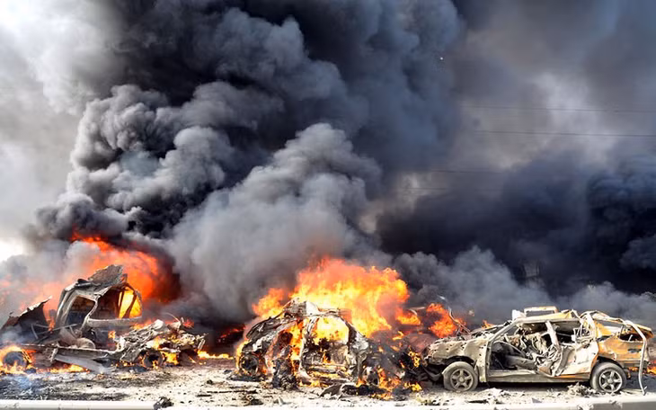 Nhiều người bị thương nặng trong vụ nổ tại Syria. (Ảnh: Telegraph).