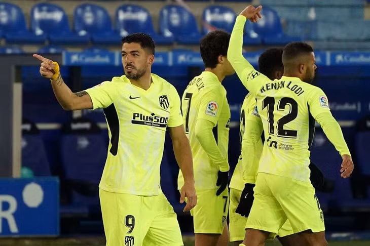 Suarez đã có 11 bàn qua 14 trận cùng Atletico Madrid tại La Liga mùa này. Ảnh: AFP
