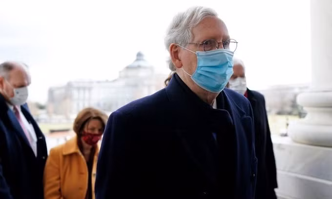 Lãnh đạo phe Cộng hòa tại Thượng viện McConnell tại quốc hội hôm 20/1. Ảnh: Reuters.
