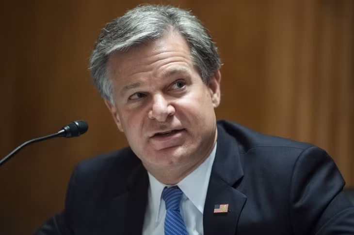 Ông Christopher Wray. Ảnh: Bloomberg