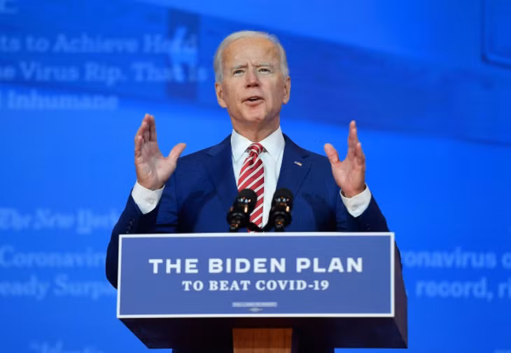 Ông Joe Biden phát biểu về kế hoạch chống dịch Covid-19 tại Wilmington, Delaware. Ảnh: Getty Images
