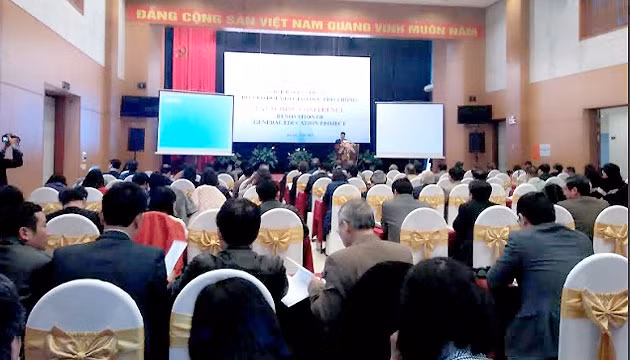 Các đại biểu tham dự hội nghị khởi động dự án hỗ trợ đổi mới giáo dục phổ thông.