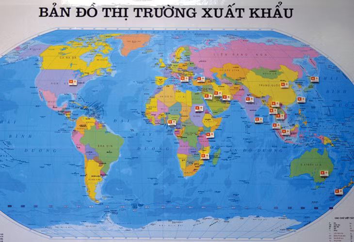 Bản đồ xuất khẩu của Gốm Đất Việt.