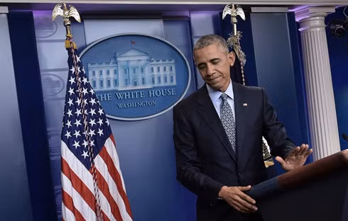 Đây là cuộc họp báo cuối cùng cùng của ông Obama trên cương vị Tổng thống Mỹ. Ảnh: AFP.