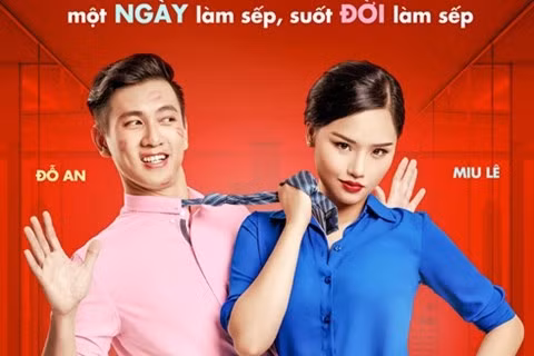 Đỗ An và Miu Lê trong phim "Bạn gái tôi là sếp".