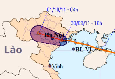 Đường đi và vị trí cơn bão
