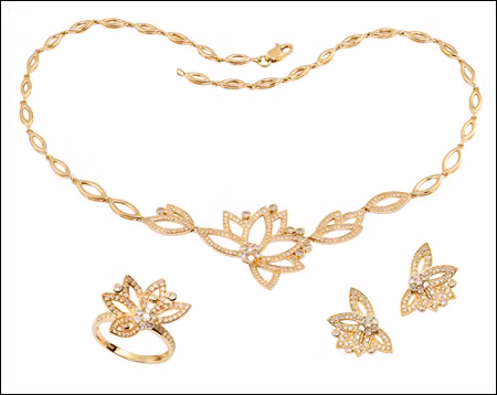 Vàng 18K: Dây cổ 17.100.000đ – Nhẫn 3.600.000đ – Bông tai 4.300.000đ