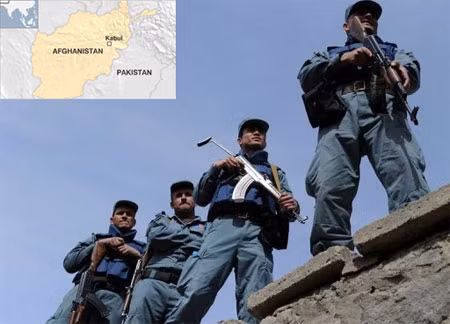 Lực lượng an ninh Afghanistan đang đứng gác tại Kabul. Ảnh: AFP