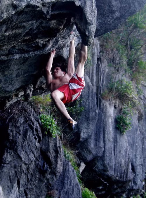 Jean Verly (chủ tịch CLB Viet Climb, mang hai dòng máu Việt - Pháp), đã chinh phục nhiều ngọn núi trên thế giới, cố gắng vượt qua một điểm leo khó nhô ra khỏi vách núi thẳng đứng của một hòn đảo trên vịnh Hạ Long