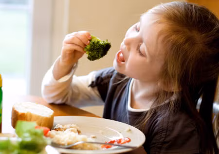 Hãy khuyến khích chứ không nên ép buộc con ăn rau. (Ảnh minh họa).
