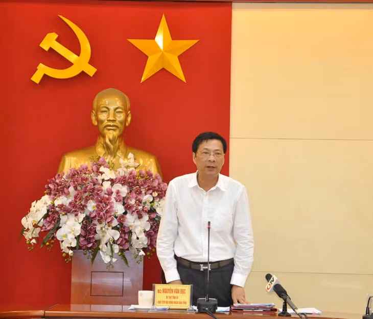 Đồng chí Nguyễn Văn Đọc, Bí thư Tỉnh ủy, Chủ tịch HĐND tỉnh chủ trì hội nghị.