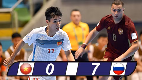 Futsal Việt Nam gặp khó khăn trong các tình huống 1 đấu 1 với Futsal Nga.