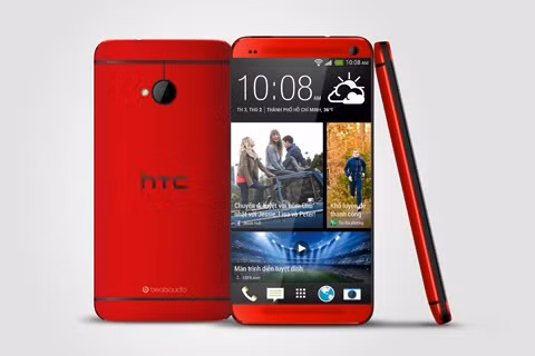 Màu đỏ thực tế của HTC One sang trọng hơn so với hình chụp.